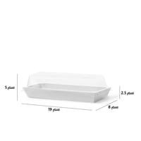 مجموعة ( 10) علب كرتونيه بيضاء + غطاء شفاف |19*7*5...