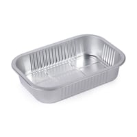 مجموعة (6) صحن المنيوم مستطيل بلون فضي مع غطاء|18....