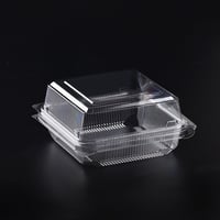 مجموعة (25) علبة بلاستيك مربعة شفافة بغطاء متصل