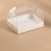 علب ورقية مستطيلة بغطاء شفاف - (12) حبة