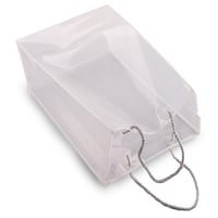 مجموعة (12) كيس بلاستيك شفاف للهدايا باطار أبيض