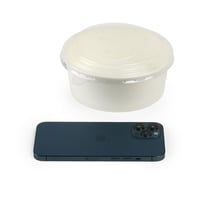 زبدية ورقية كرافت ابيض مع غطاء شفاف - (25)حبة | 25...