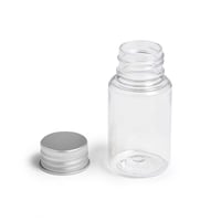 مجموعة (12) علبة بلاستيك بغطاء فضي وشكل دائري - 30...