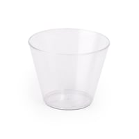 مجموعة (10) كوب بلاستيك شفاف بلمعة فضية | 9 انز