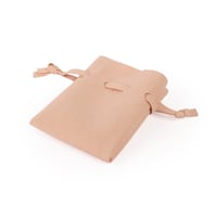 مجموعة (12) كيس قماش مخمل بلون وردي مع حبل للربط