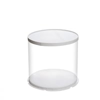 علبة دائرية شفافة للهدايا والكيك المرتفع بغطاء وقا...