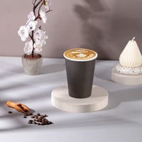 مجموعة (50) كوب ورق أسود فاخر | 12 انز