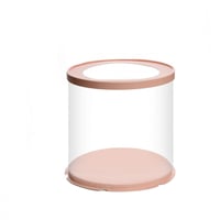 علبة دائرية شفافة للهدايا والكيك المرتفع بغطاء وقا...