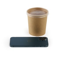 زبدية ورق كرافت بلون بني وغطاء شفاف -(25) حبة | 16...