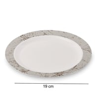 مجموعة (6) صحن بلاستيك فاخر باللون الأبيض و أطراف...