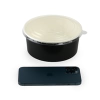 زبدية ورقية لون أسود بغطاء شفاف - (25) قطعة | 37 ا...