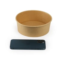 زبدية ورقية بني كرافت مع غطاء شفاف - (25) حبة | 44...