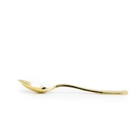 مجموعة (12) ملعقة بلاستيك ذهبية للحلى والشاي