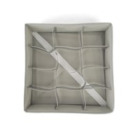 صندوق تخزين قماشي مربع -(12) قسم باللون الرمادي