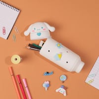 مقلمية شكل كلب باستيكرات تركيب - لون أبيض