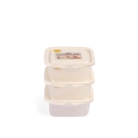 حافظة طعام مع غطاء بلاستيك أبيض | 15.5*13*5 سم