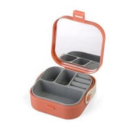 علبة منظم مجوهرات (4) اقسام لون وردي