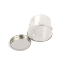 مجموعة(6) علب توزيعات أنيقة باللون الفضي وسلسلة خر...