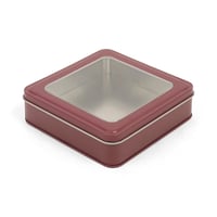 مجموعة(3) علب معدنية مربعة فاخرة بنافذة شفافة بالل...