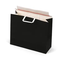 كيس ورق لون أسود بلاصق للإغلاق ومسكة علوية لون أبي...