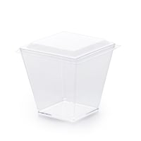 مجموعة (6) علبة بلاستيك هرمية شفافة بغطاء شفاف - 2...