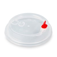 مجموعة (25) غطاء بلاستيك دائري + قلب أحمر | 12 انز