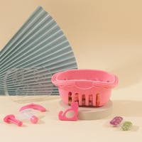 علبة صلصال على شكل سلة تسوق لون وردي