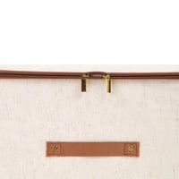 صندوق تخزين قماشي بسحاب للإغلاق لون بيج | 40*30*21...