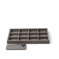 منظمة مجوهرات مخمل مقسمة (12) قسم لون رمادي |