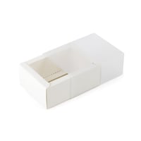 علب ورقية بلون أبيض وغطاء شفاف قابل للسحب - (12) ح...