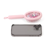 فرشاة شعر بنمط فراشة لون وردي - (6) حبات