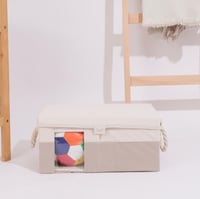 صندوق تنظيم قماشي بغطاء - لون بيج فاتح وغامق | 39*...