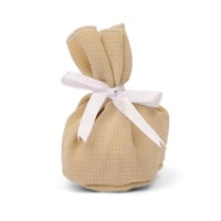 مجموعة (6) أكياس توزيعات قماش لون بيج مع حبل للإغل...