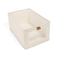 منظم قماشي بنافذة شفافة لون بيج | 20*40*26 سم