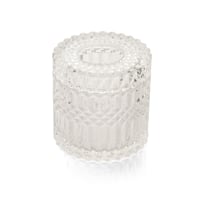 علبة فاخرة للمناديل زجاجية دائرية شفافة