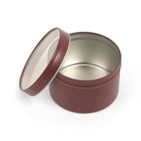 مجموعة(3) علب معدنية دائرية فاخرة بنافذة شفافة بال...