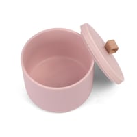 علبة سيراميك أنيقة بغطاء - لون زهري