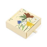 مجموعة(12)علب توزيعات سحب بطباعة ورود لون بيج