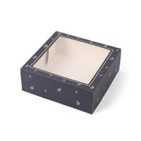 علب ورقية فاخرة لون كحلي و نافذة شفافة - (12) حبة