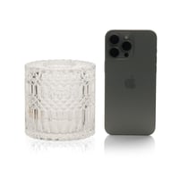 علبة فاخرة للمناديل زجاجية دائرية شفافة