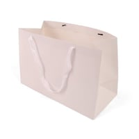 كيس كرتون لون أبيض بمسكة شريطة -(12)|38*18*25 سم