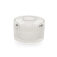 علبة مناديل زجاجية دائرية شفافة