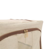 صندوق تخزين قماشي قابل للطي لون بيج | 40*30*20 سم