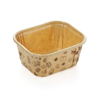 قوالب ورق كب كيك بني مربع بزخارف - (6) حبة|6.5*6*4...