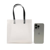 مجموعة(6) أكياس هدايا حجم وسط شفافة بمسكة يد أسود