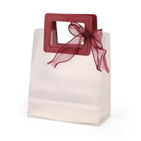 أكياس هدايا صغيرة فاخرة وشفافة بشريطة علوية أحمر -...