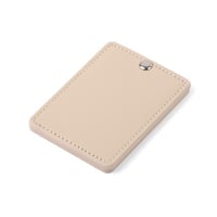 مرآة بغطاء جلد فاخرة مستطيلة الشكل لون بيج غامق -...