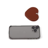 مرآة بغطاء جلد فاخرة بشكل قلب لون بني- (6) حبات