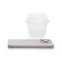 مجموعة (25) اكواب بلاستيك شفاف بغطاء | 9 انز