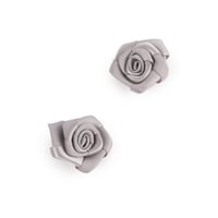 مجموعة (12) ورود ساتان بلون رمادي | 3 سم